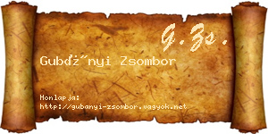 Gubányi Zsombor névjegykártya