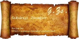 Gubányi Zsombor névjegykártya